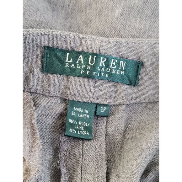 RALP LAUREN FLARE LEG PANT COLOR GRAY WOOL/LICRA RISE 9.5 INSEAM 29" SIZE 2 - Picture 5 of 5